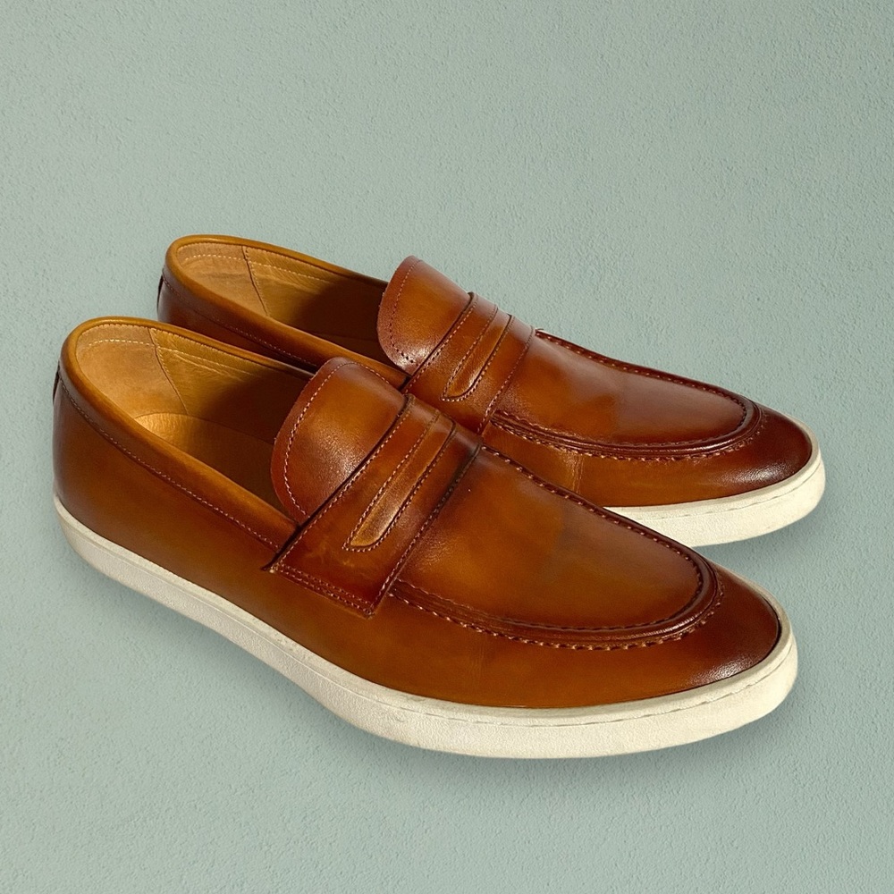 Carrucci Patina Burnished Leather Penny Loafer Sneaker